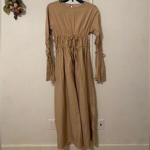 SHEIN Tan Long-Sleeve Dress